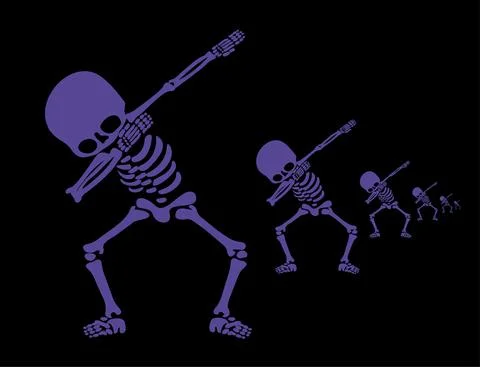 Skeletons dab Stock Illustration