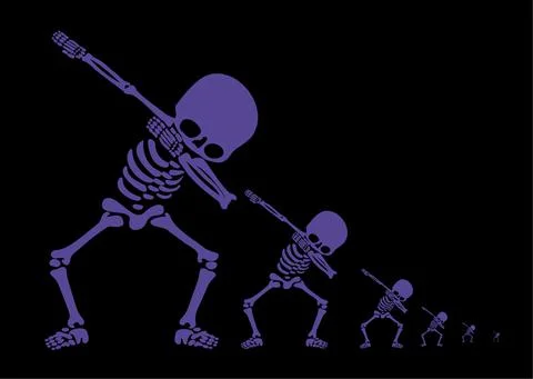 Skeletons dab Stock Illustration