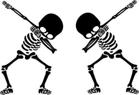 Skeletons dab Stock Illustration