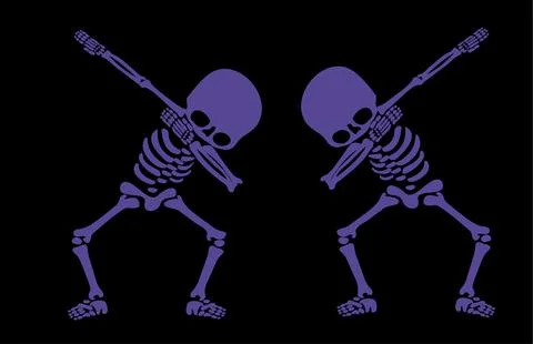 Skeletons dab Stock Illustration