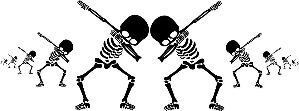 Skeletons dab Stock Illustration