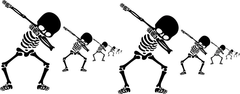 Skeletons dab Stock Illustration