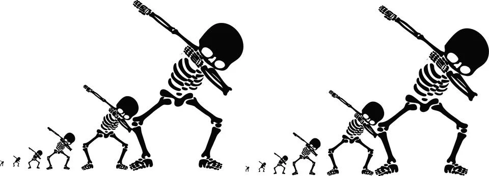 Skeletons dab Stock Illustration