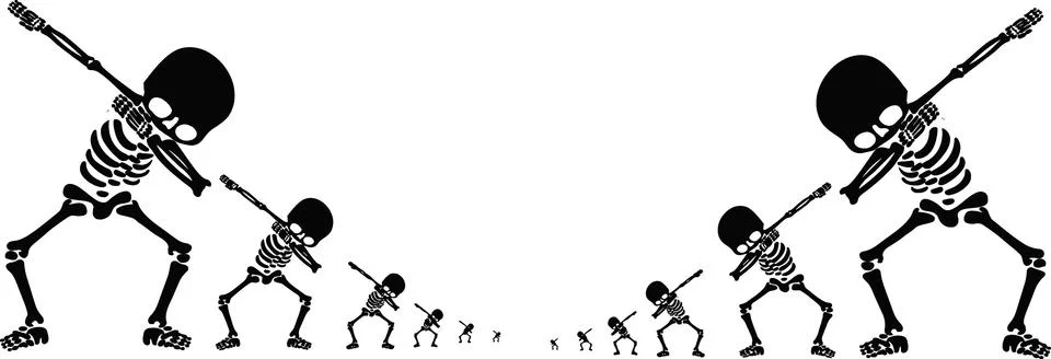 Skeletons dab Stock Illustration