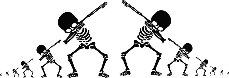 Skeletons dab Stock Illustration