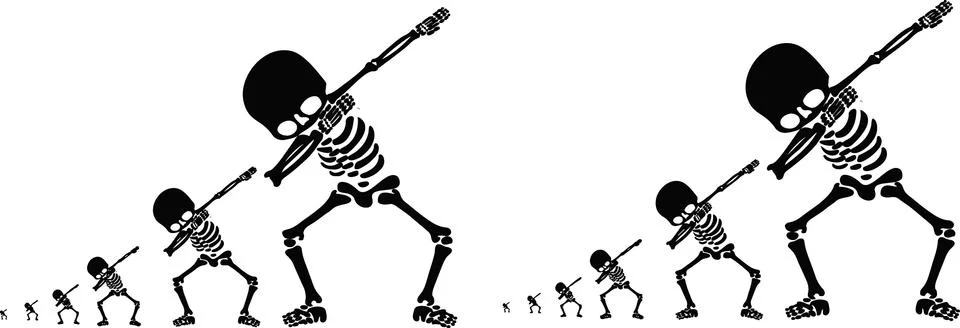 Skeletons dab Stock Illustration