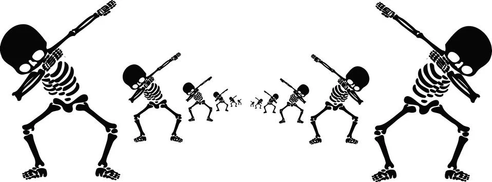 Skeletons dab Stock Illustration