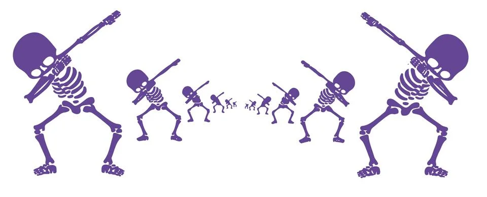 Skeletons dab Illustrazione stock