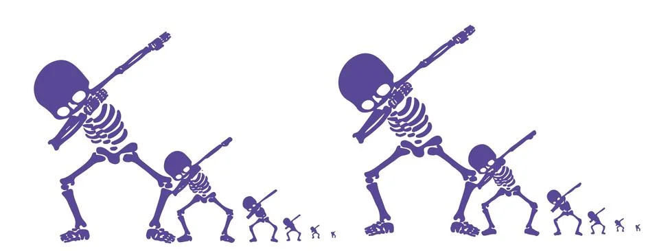 Skeletons dab Stock Illustration