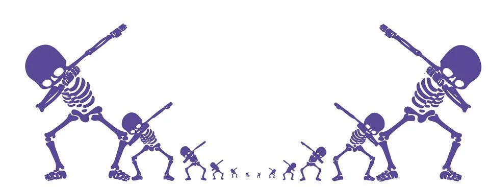 Skeletons dab Stock Illustration
