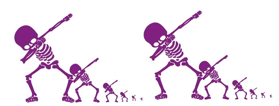 Skeletons dab Stock Illustration