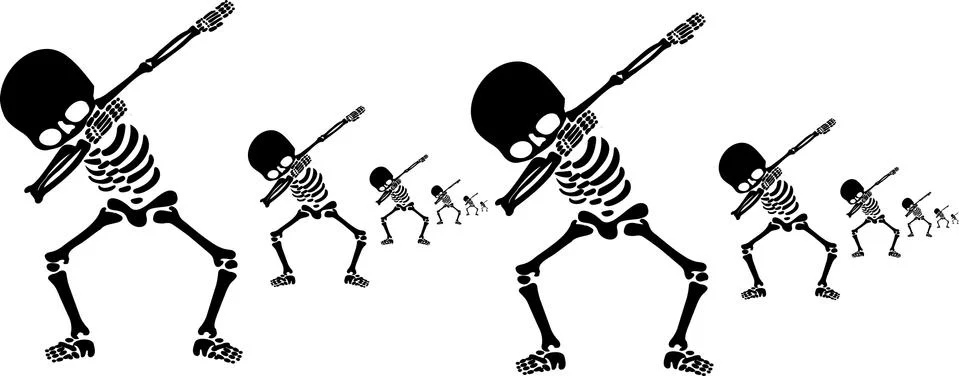 Skeletons dab Stock Illustration