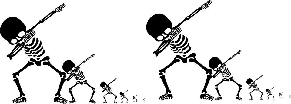 Skeletons dab Stock Illustration