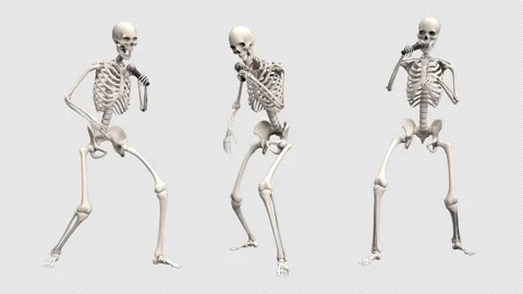 Skeletons rap - 3d render looped with alpha channel. Stock Footage 167512280