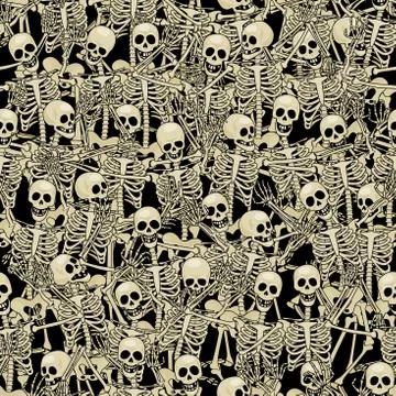 Skeletons seamless background Stock-Illustration