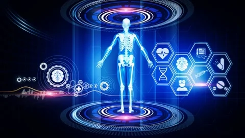 Skelton Analysis Virtual Reality Stock-Footage 153220809