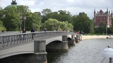 Skepps-Holmsbron bridge, Stockholm 스톡 동영상 44150222
