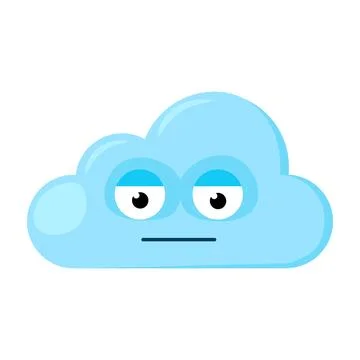 Skeptical Emoji Cloud Distrustful Expression Face Illustrazione stock