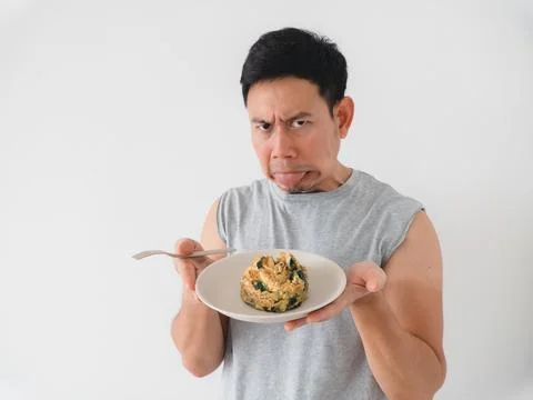 Skeptical evaluator in studio ready to critique cuisine truthfully Stock Photos
