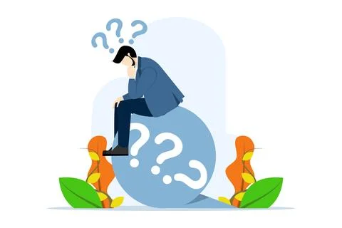 Skeptical or rational concept, critical thinking to solve problems. Illustrazione stock