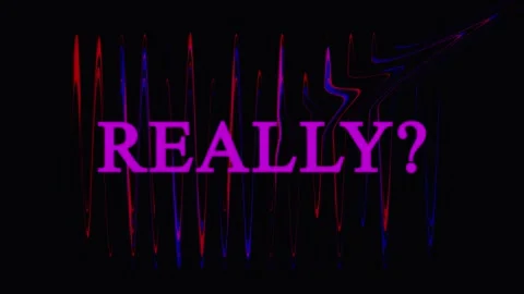 Skeptical questioning text animation with glitch effect and subtle motion Stock Footage 344296794
