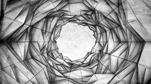 Sketch 001 F Float Basic BW 1080p Stock Footage 45355809