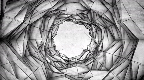 Sketch 001 F Float Basic BW 4K Stock Footage 45356763