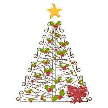 Sketch of an abstract christmas tree Illustrazione stock