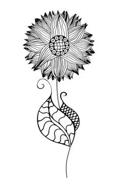 Sketch of abstract flower Stock Illustration