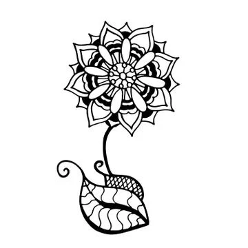 Sketch of abstract flower Stock Illustration
