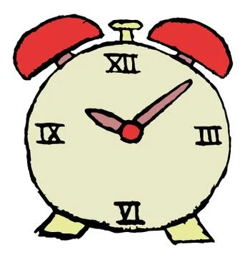Sketch of alarm clock Illustrazione stock