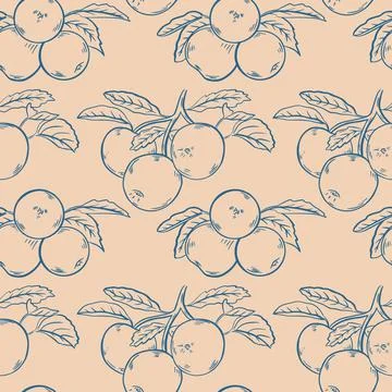 Sketch apples seamless pattern, vector illustration. イラスト素材