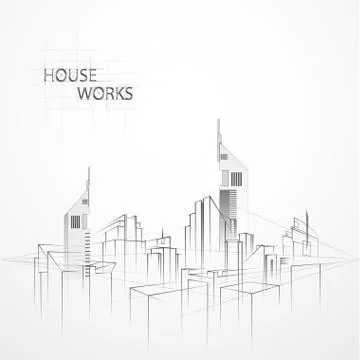 Sketch architecture Stock Illustration