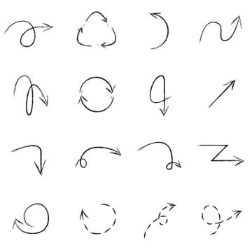 Sketch arrows Stock Illustration