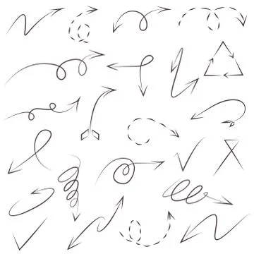Sketch arrows Stock Illustration