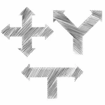 Sketch arrows Stock Illustration