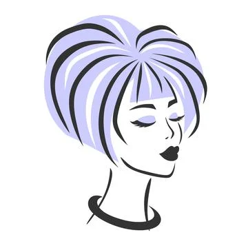 Sketch of a beautiful woman's face.  Stock Illustration