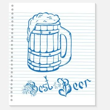 Sketch of a beer Stock Illustration