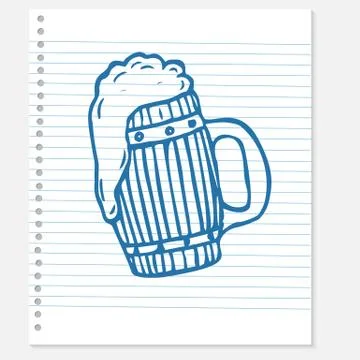 Sketch of a beer Stock Illustration