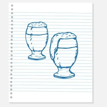Sketch of a beer Stock Illustration