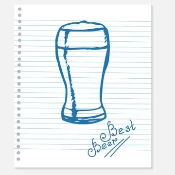 Sketch of a beer Stock Illustration