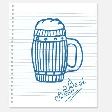 Sketch of a beer Stock Illustration