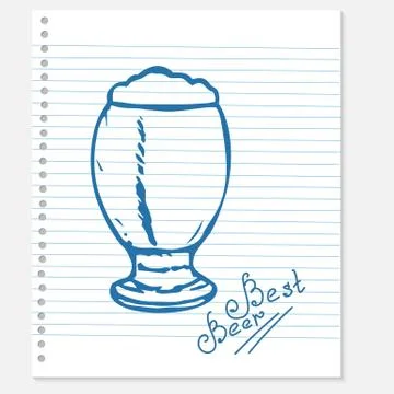 Sketch of a beer Stock Illustration