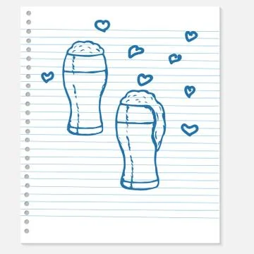 Sketch of a beer Stock Illustration