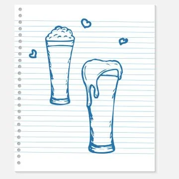 Sketch of a beer Stock Illustration