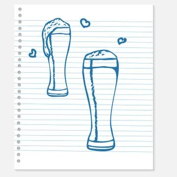 Sketch of a beer Stock Illustration