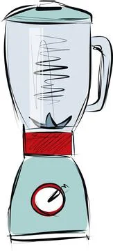 Sketch of Blender on a white background Illustrazione stock