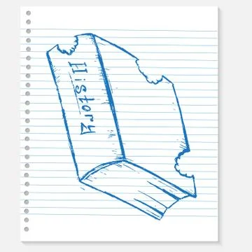 Sketch book on a notebook sheet Stock Illustration