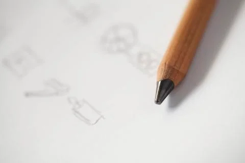 Sketch on book Stock Photos