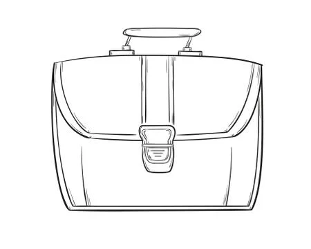 Sketch of the briefcase Stock Illustration